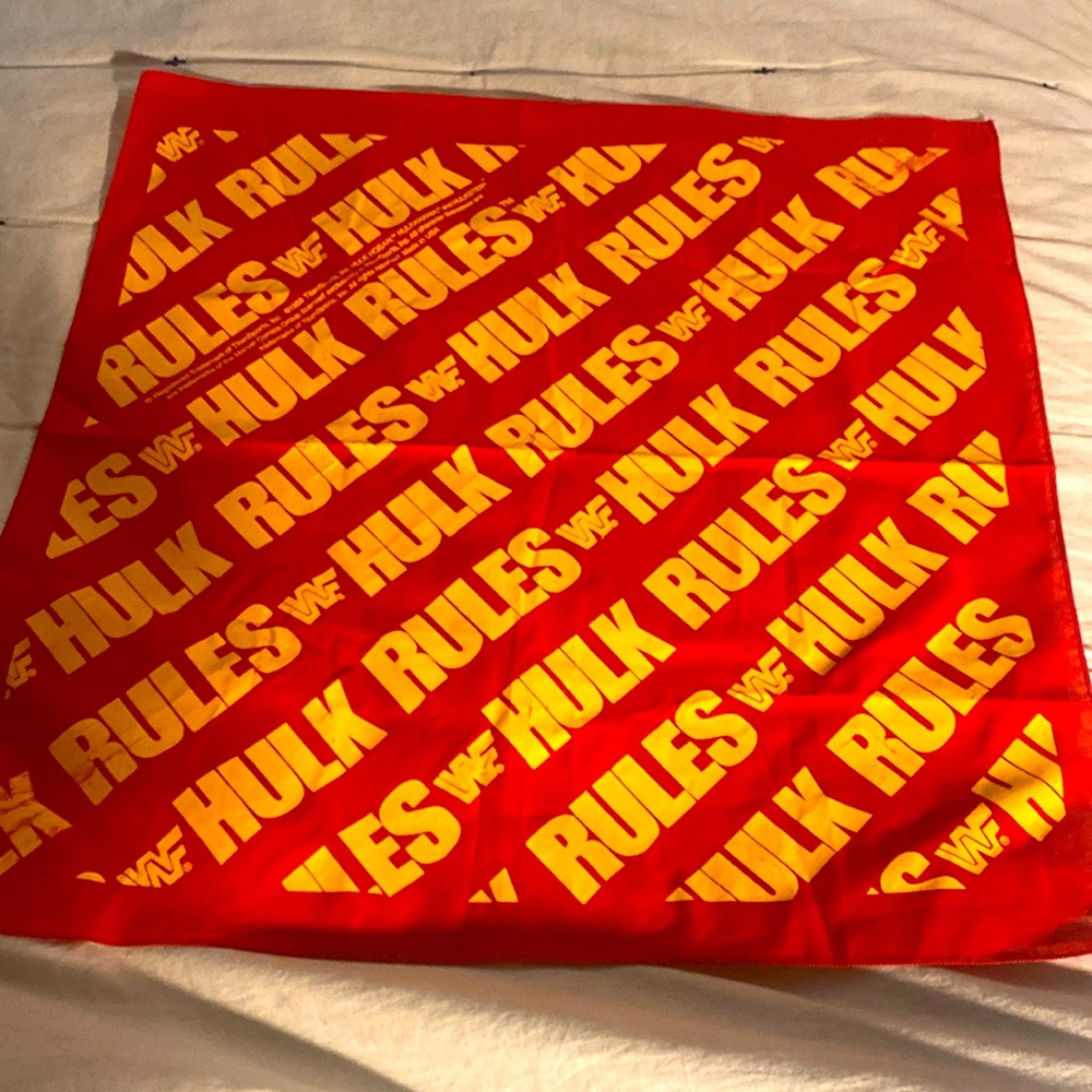 Vintage 1988 WWF Hulk Hogan Rules Bandana Headband.